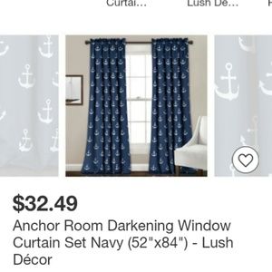 Room darkening anchor curtains